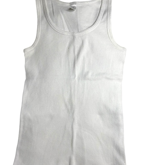 ✨EUC✨ FIVE J. Crew 100% Cotton Ribbed Stretchy Tank Tops In White Size M - Picture 11 of 14